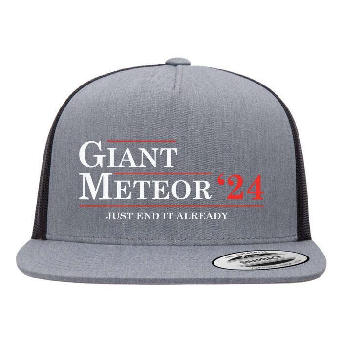 Giant Meteor 24 Election 2024 Funny Flat Bill Trucker Hat