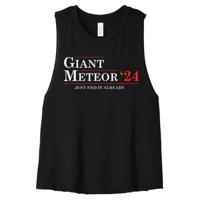 Giant Meteor 24 Election 2024 Funny Women's Racerback Cropped Tank