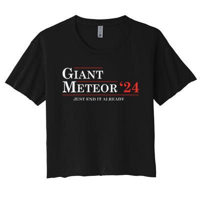 Giant Meteor 24 Election 2024 Funny Women's Crop Top Tee