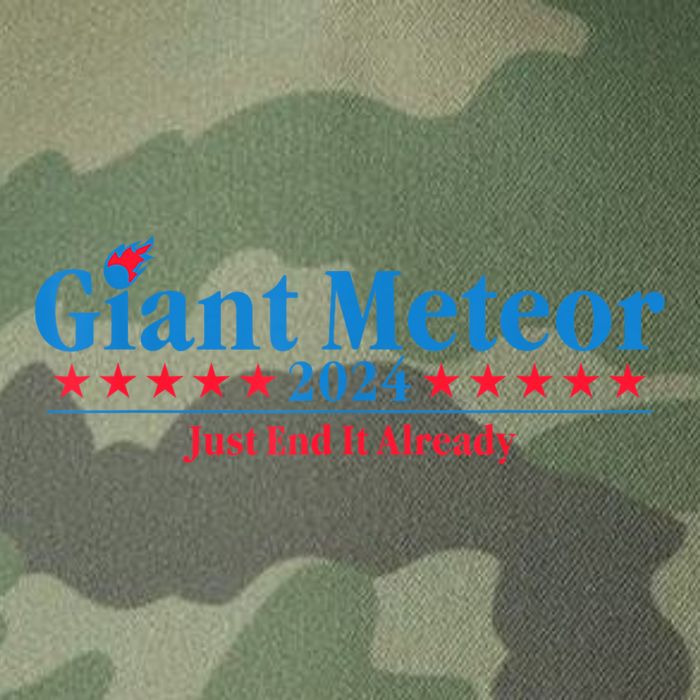 Giant Meteor 2024 Just End It Already Funny Legacy Tie Dye Trucker Hat