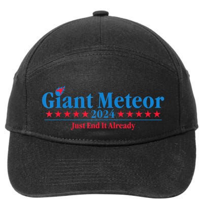 Giant Meteor 2024 Just End It Already Funny 7-Panel Snapback Hat