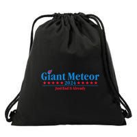 Giant Meteor 2024 Just End It Already Funny Drawstring Bag