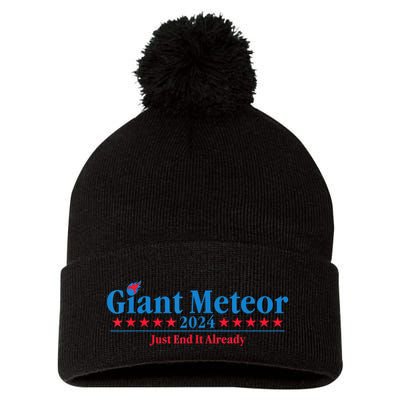 Giant Meteor 2024 Just End It Already Funny Pom Pom 12in Knit Beanie