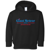Giant Meteor 2024 Just End It Already Funny Toddler Hoodie