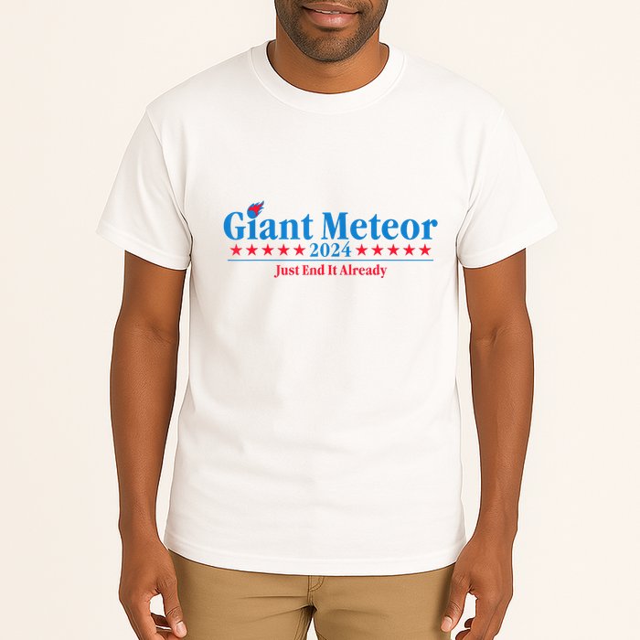 Giant Meteor 2024 Just End It Already Funny Tall T-Shirt