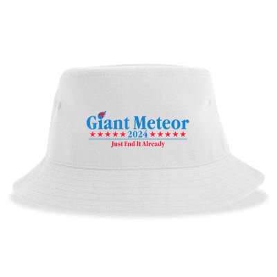 Giant Meteor 2024 Just End It Already Funny Sustainable Bucket Hat