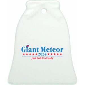 Giant Meteor 2024 Just End It Already Funny Ceramic Bell Ornament