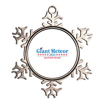 Giant Meteor 2024 Just End It Already Funny Metallic Star Ornament