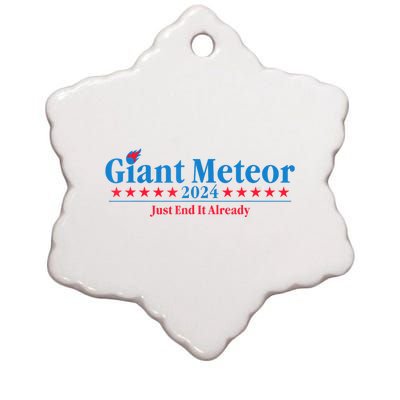 Giant Meteor 2024 Just End It Already Funny Ceramic Star Ornament