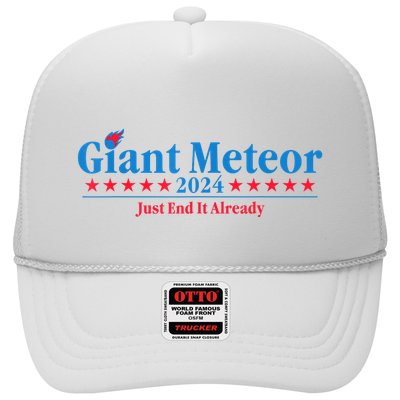 Giant Meteor 2024 Just End It Already Funny Trucker Hat