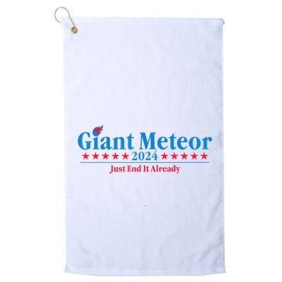 Giant Meteor 2024 Just End It Already Funny Golf Towel