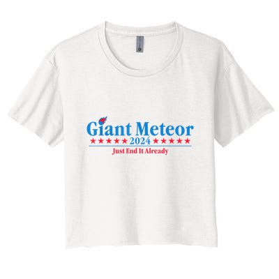 Giant Meteor 2024 Just End It Already Funny Crop Top