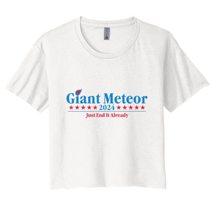 Giant Meteor 2024 Just End It Already Funny Crop Top