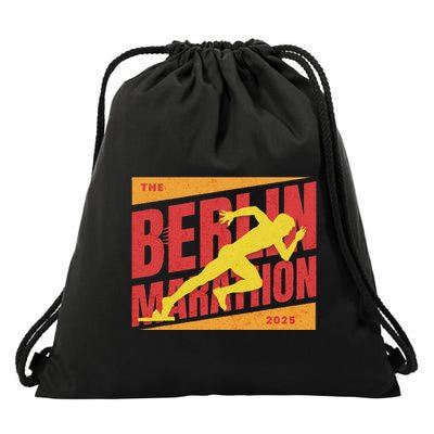 German Marathon 2025 And Berlin Germany Running Marathoner Drawstring Bag