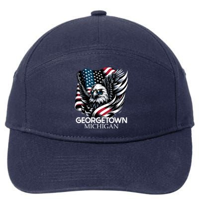 Georgetown Michigan 4th Of July Usa American Flag Gift 7-Panel Snapback Hat