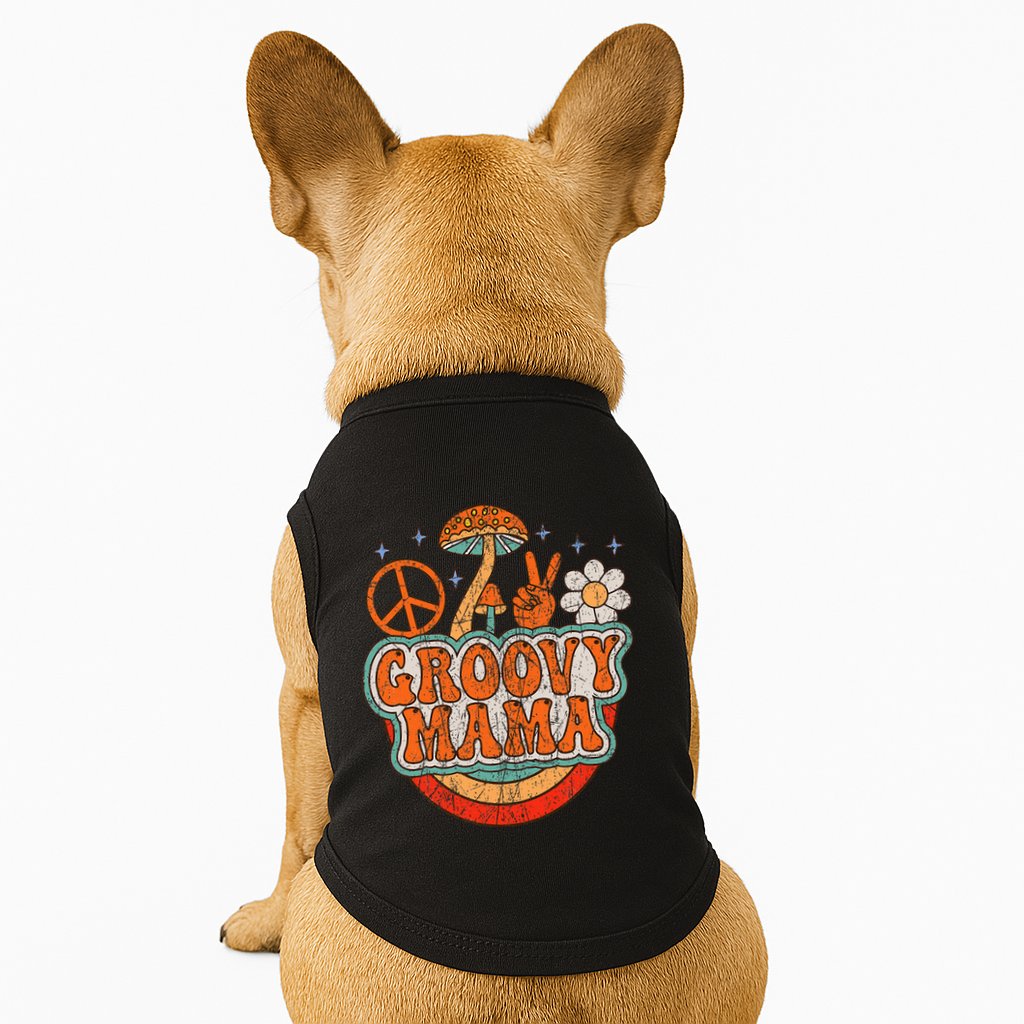Groovy Mama 70s Aesthetic Nostalgia 1970S Retro Mom Doggie Tank