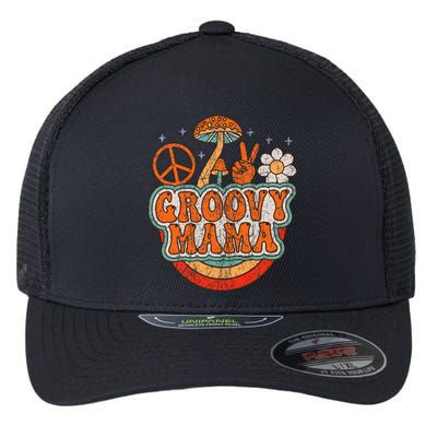 Groovy Mama 70s Aesthetic Nostalgia 1970S Retro Mom Flexfit Unipanel Trucker Cap