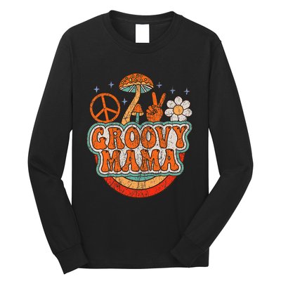 Groovy Mama 70s Aesthetic Nostalgia 1970S Retro Mom Long Sleeve Shirt