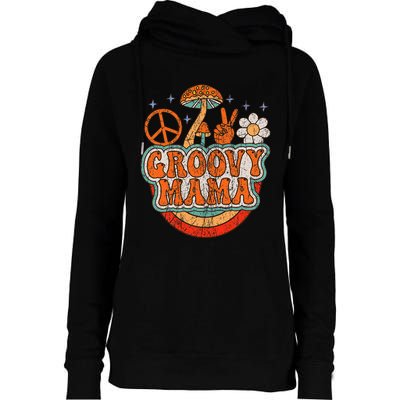 Groovy Mama 70s Aesthetic Nostalgia 1970S Retro Mom Womens Funnel Neck Pullover Hood
