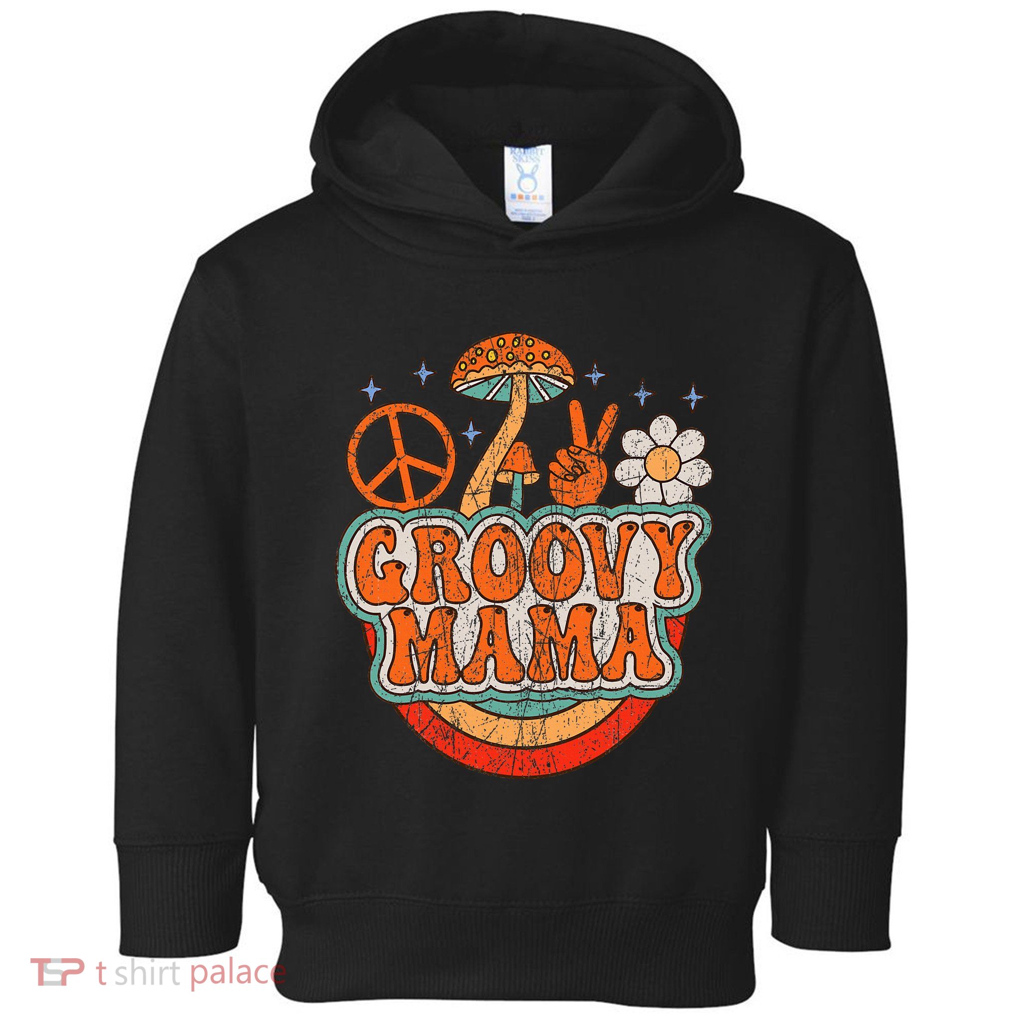 Groovy Mama 70s Aesthetic Nostalgia 1970S Retro Mom Toddler Hoodie