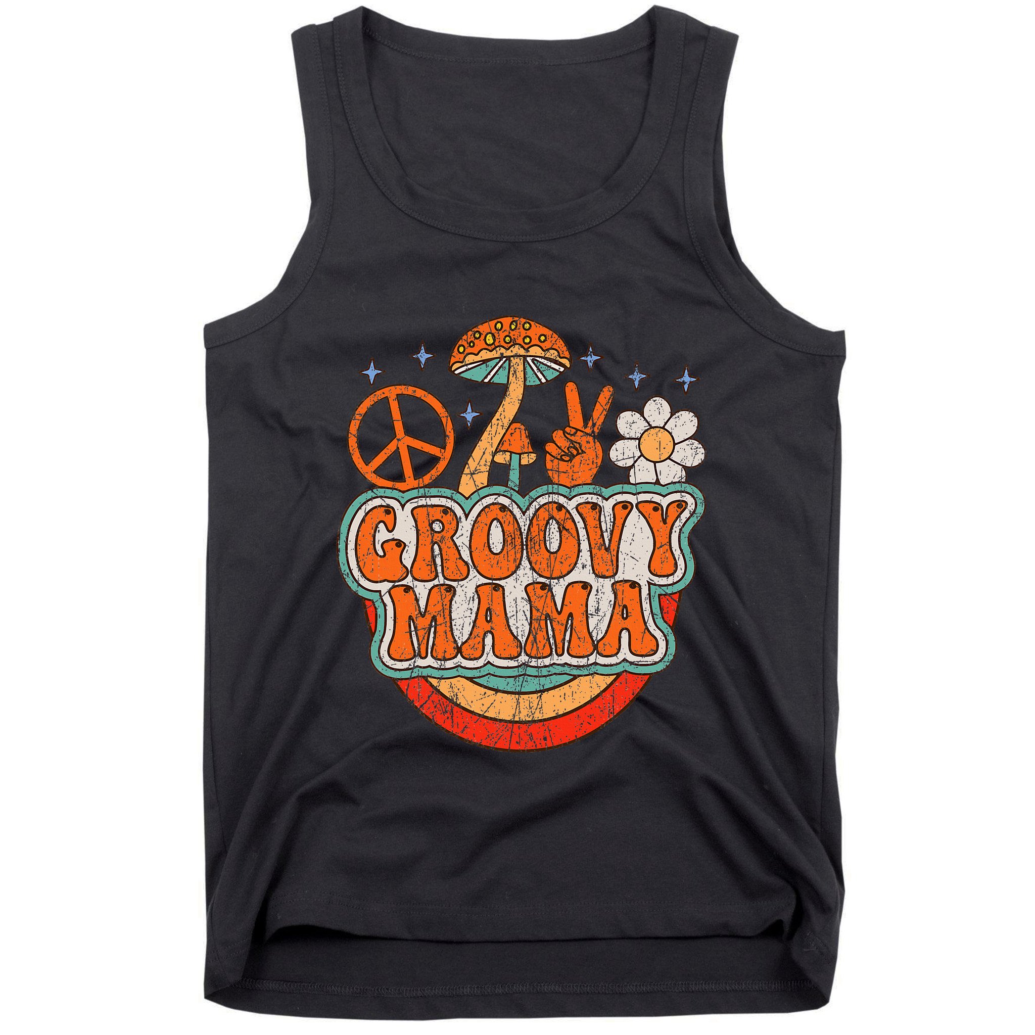 Groovy Mama 70s Aesthetic Nostalgia 1970S Retro Mom Tank Top