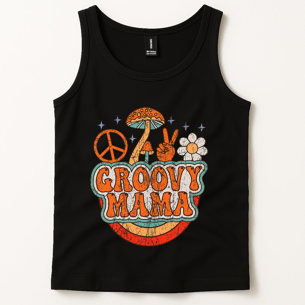 Groovy Mama 70s Aesthetic Nostalgia 1970S Retro Mom Tank Top