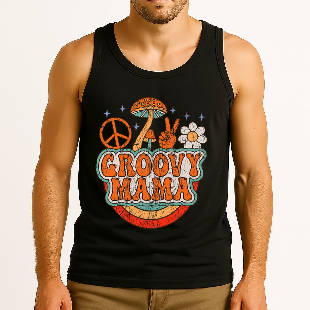 Groovy Mama 70s Aesthetic Nostalgia 1970S Retro Mom Tank Top