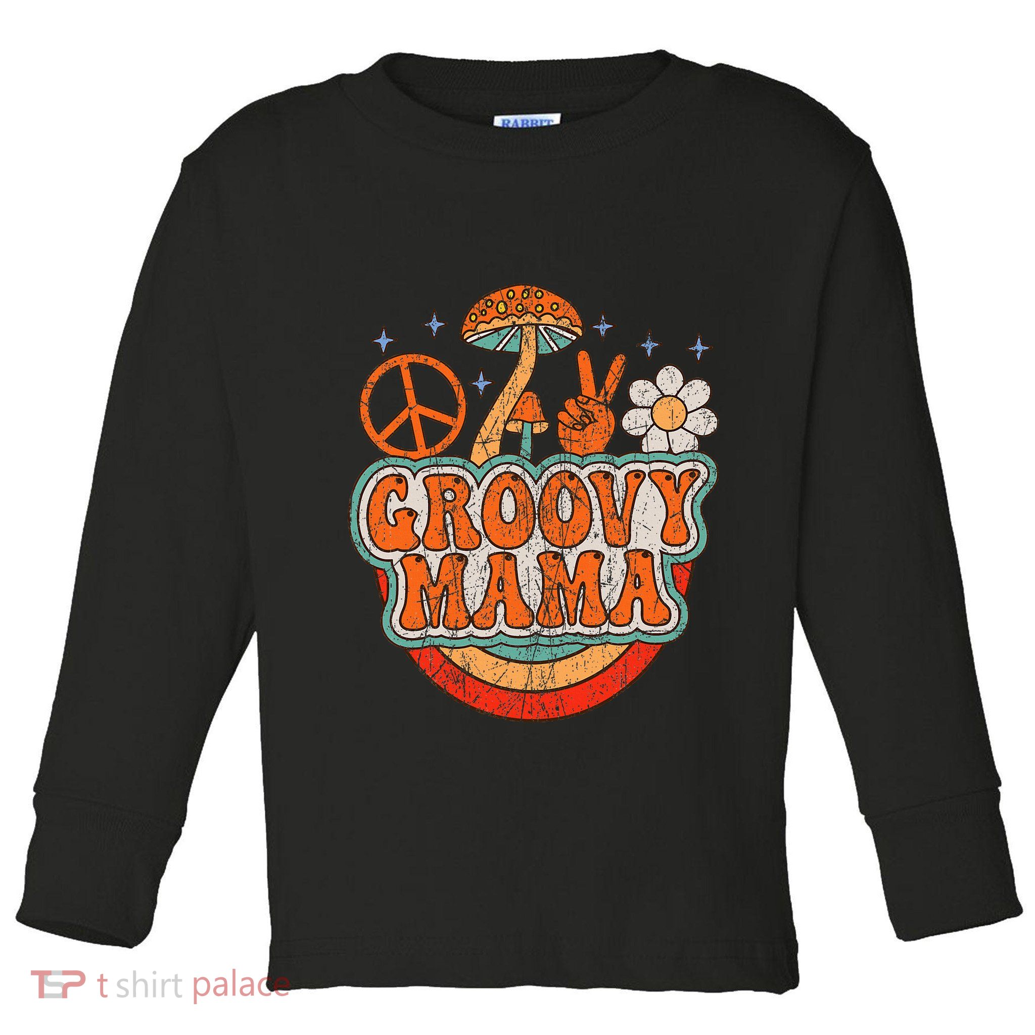 Groovy Mama 70s Aesthetic Nostalgia 1970S Retro Mom Toddler Long Sleeve Shirt