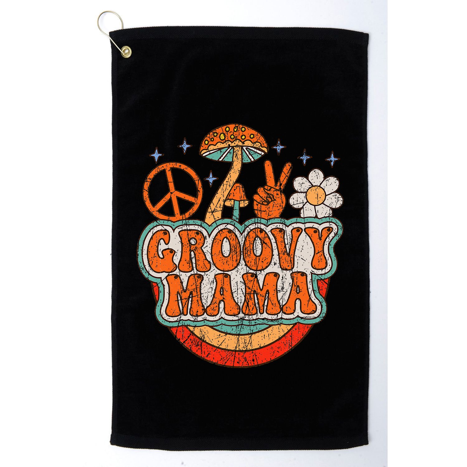 Groovy Mama 70s Aesthetic Nostalgia 1970S Retro Mom Golf Towel