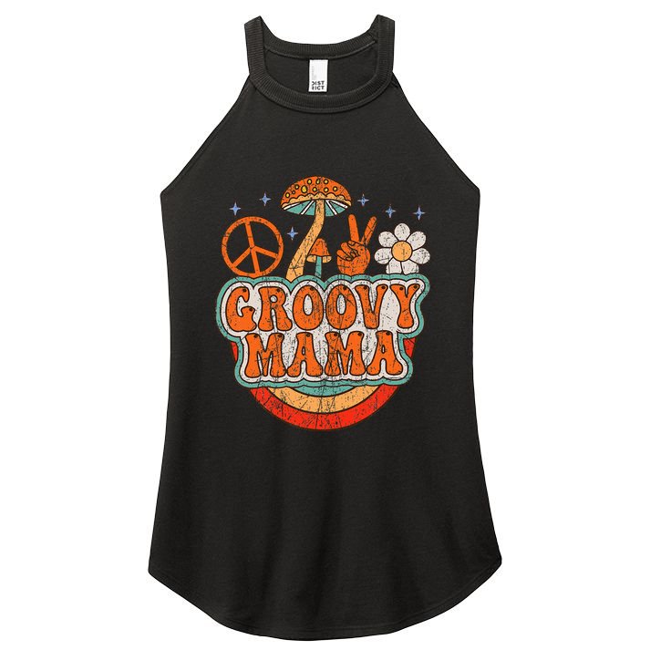 Groovy Mama 70s Aesthetic Nostalgia 1970S Retro Mom Women's Perfect Tri Rocker Tank