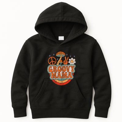 Groovy Mama 70s Aesthetic Nostalgia 1970S Retro Mom Kids Hoodie