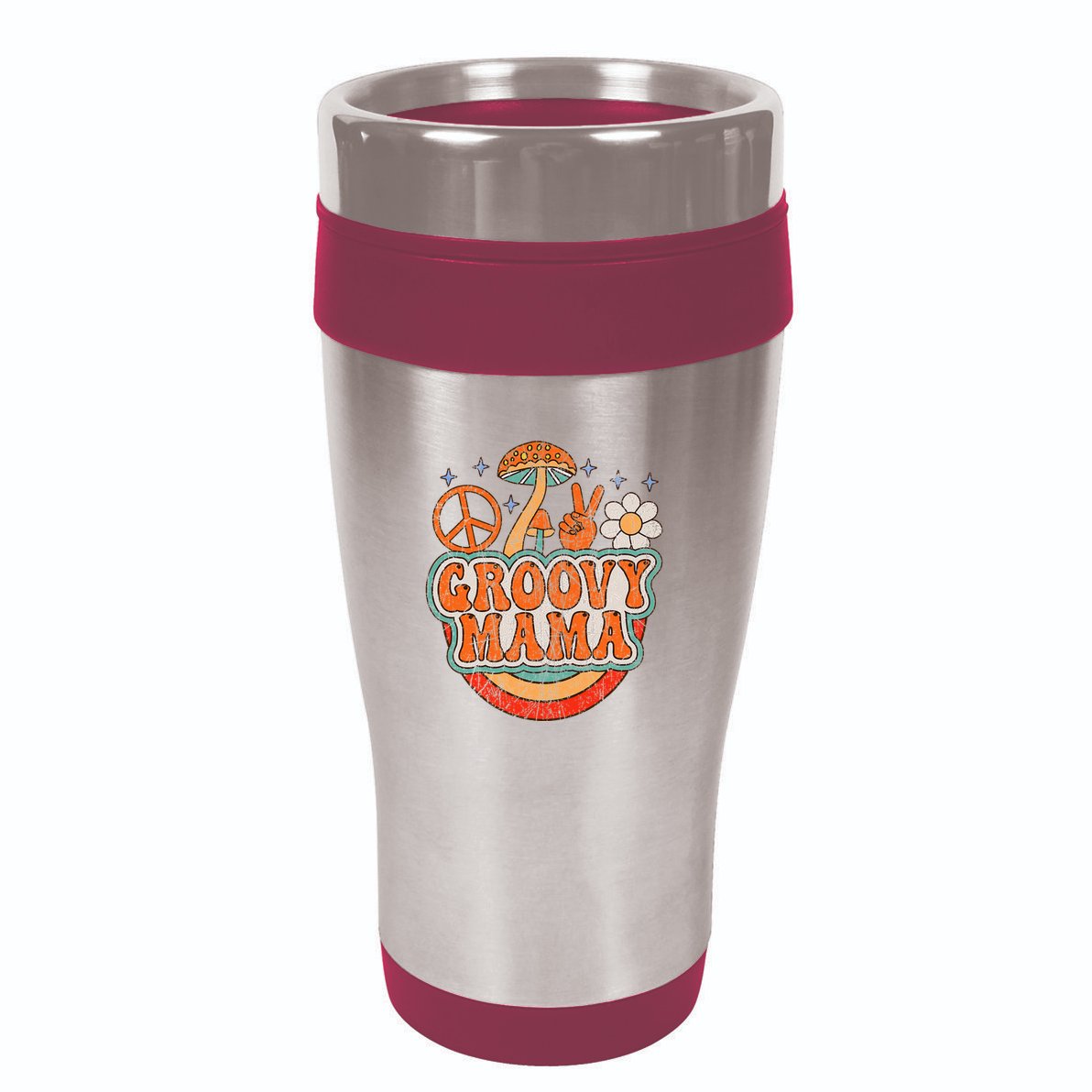 Groovy Mama 70s Aesthetic Nostalgia 1970S Retro Mom 16oz Travel Tumbler