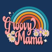 Groovy Mama 70s Retro Hippie 70s Floral Rainbow Mom Style 16 in Basic Backpack