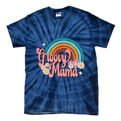 Groovy Mama 70s Retro Hippie 70s Floral Rainbow Mom Style Tie-Dye T-Shirt