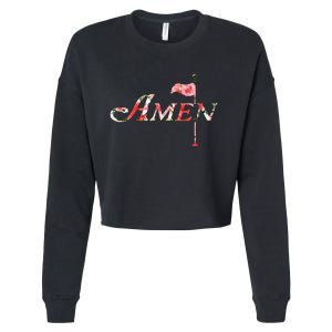 Golf Masters Amen Azalea Cropped Pullover Crew