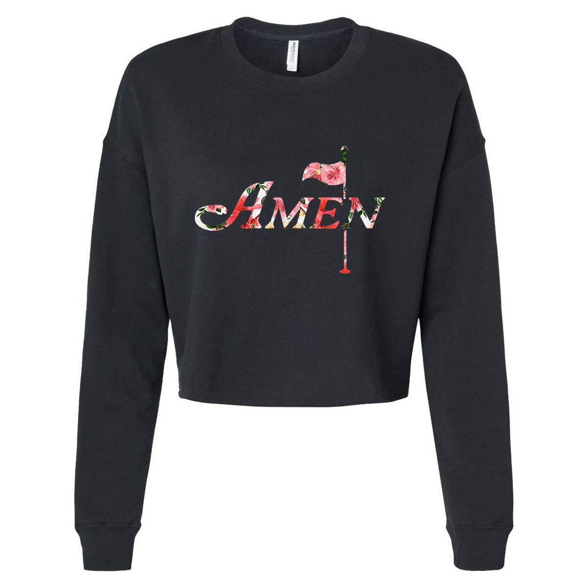 Golf Masters Amen Azalea Cropped Pullover Crew