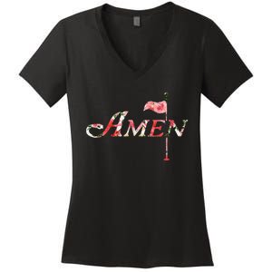 Golf Masters Amen Azalea Women's V-Neck T-Shirt