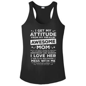 Got My Attitude From Awesome Mom Mothers Day Daughter Son Ladies PosiCharge Competitor Racerback Tank