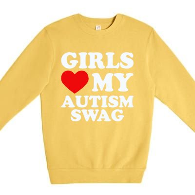 GirlsLove My Autism Swag Funny Autistic Boy Gifts Awareness Premium Crewneck Sweatshirt