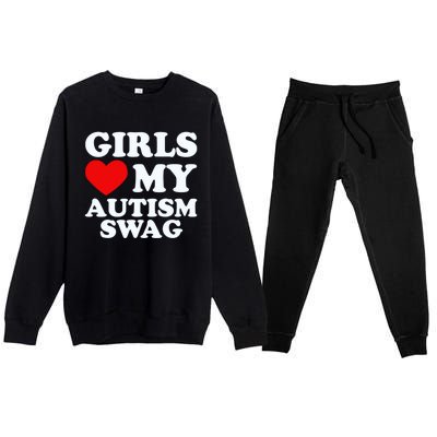 GirlsLove My Autism Swag Funny Autistic Boy Gifts Awareness Premium Crewneck Sweatsuit Set