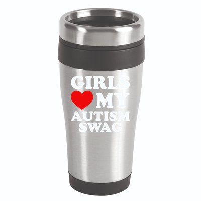 GirlsLove My Autism Swag Funny Autistic Boy Gifts Awareness 16oz Travel Tumbler