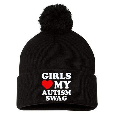 GirlsLove My Autism Swag Funny Autistic Boy Gifts Awareness Pom Pom 12in Knit Beanie