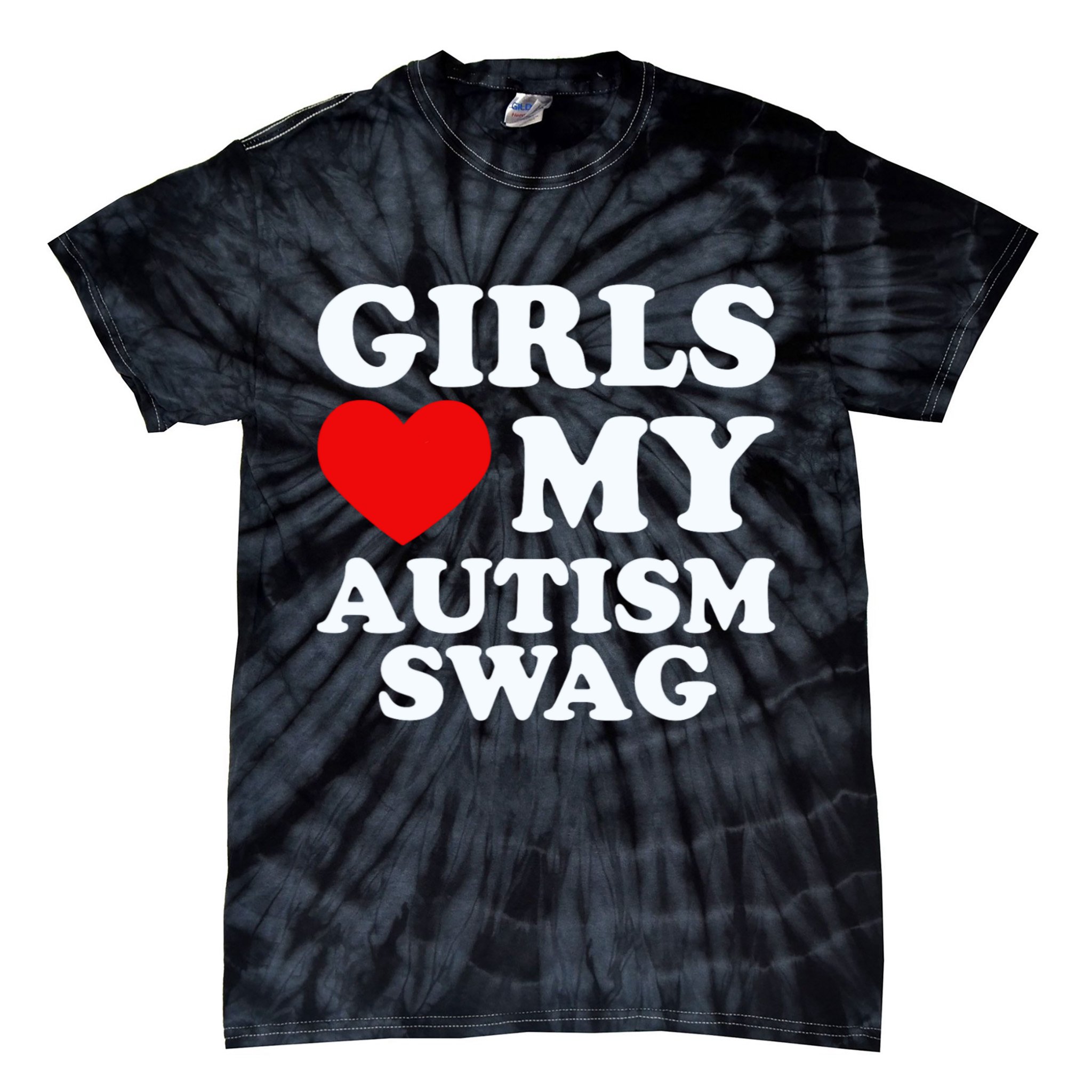 GirlsLove My Autism Swag Funny Autistic Boy Gifts Awareness Tie-Dye T-Shirt