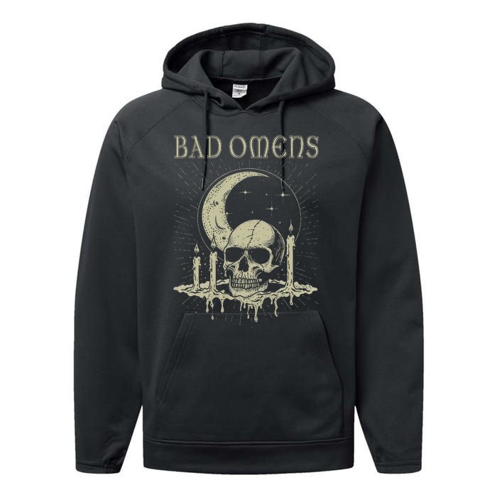 Graphic Moths And Skulls Classic Bad Personalized 70s Omens Performance Fleece Hoodie