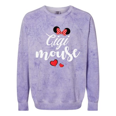 Gigi Mouse And Gigi Mouse Heart Funny Mother's Day Colorblast Crewneck Sweatshirt