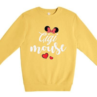 Gigi Mouse And Gigi Mouse Heart Funny Mother's Day Premium Crewneck Sweatshirt