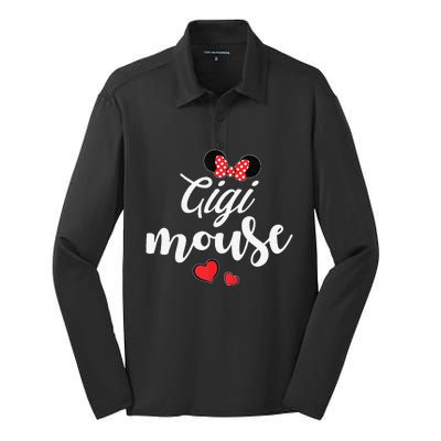 Gigi Mouse And Gigi Mouse Heart Funny Mother's Day Silk Touch Performance Long Sleeve Polo