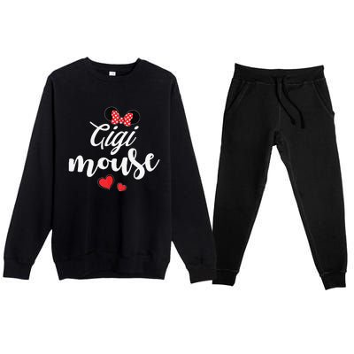 Gigi Mouse And Gigi Mouse Heart Funny Mother's Day Premium Crewneck Sweatsuit Set