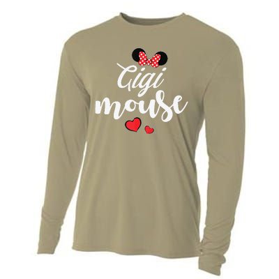 Gigi Mouse And Gigi Mouse Heart Funny Mother's Day Cooling Performance Long Sleeve Crew