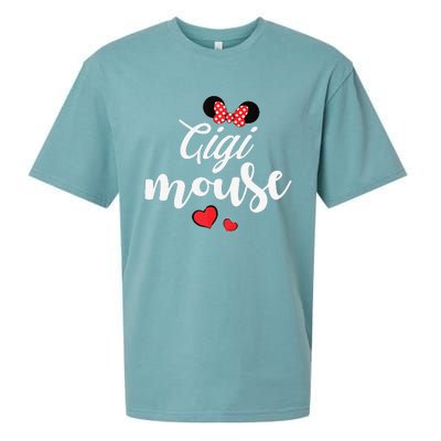 Gigi Mouse And Gigi Mouse Heart Funny Mother's Day Sueded Cloud Jersey T-Shirt